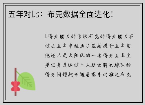 五年对比：布克数据全面进化！